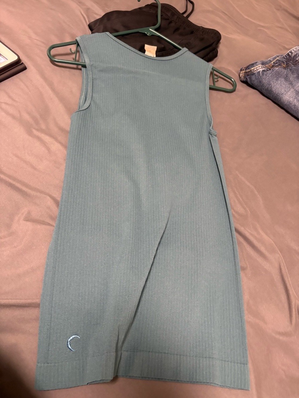 ZYIA Blue Ribbed Tank Top - Picture 2 of 3